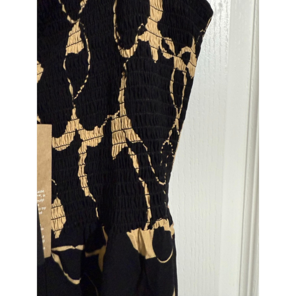 Women's Vero Moda Black & Beige Abstract Print Maxi Dress XL - Picture 6 of 15
